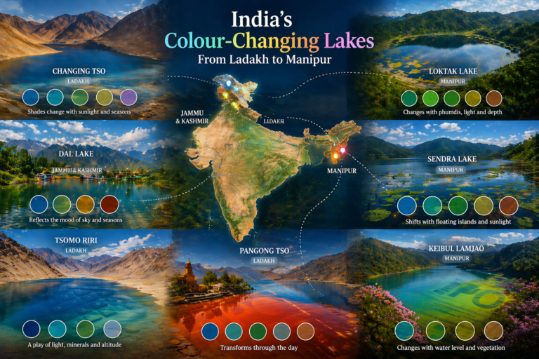 For travellers, visiting these lakes isn’t just about chasing scenic photos — it’s about witnessing the artistry of the natural world unfold in real time.